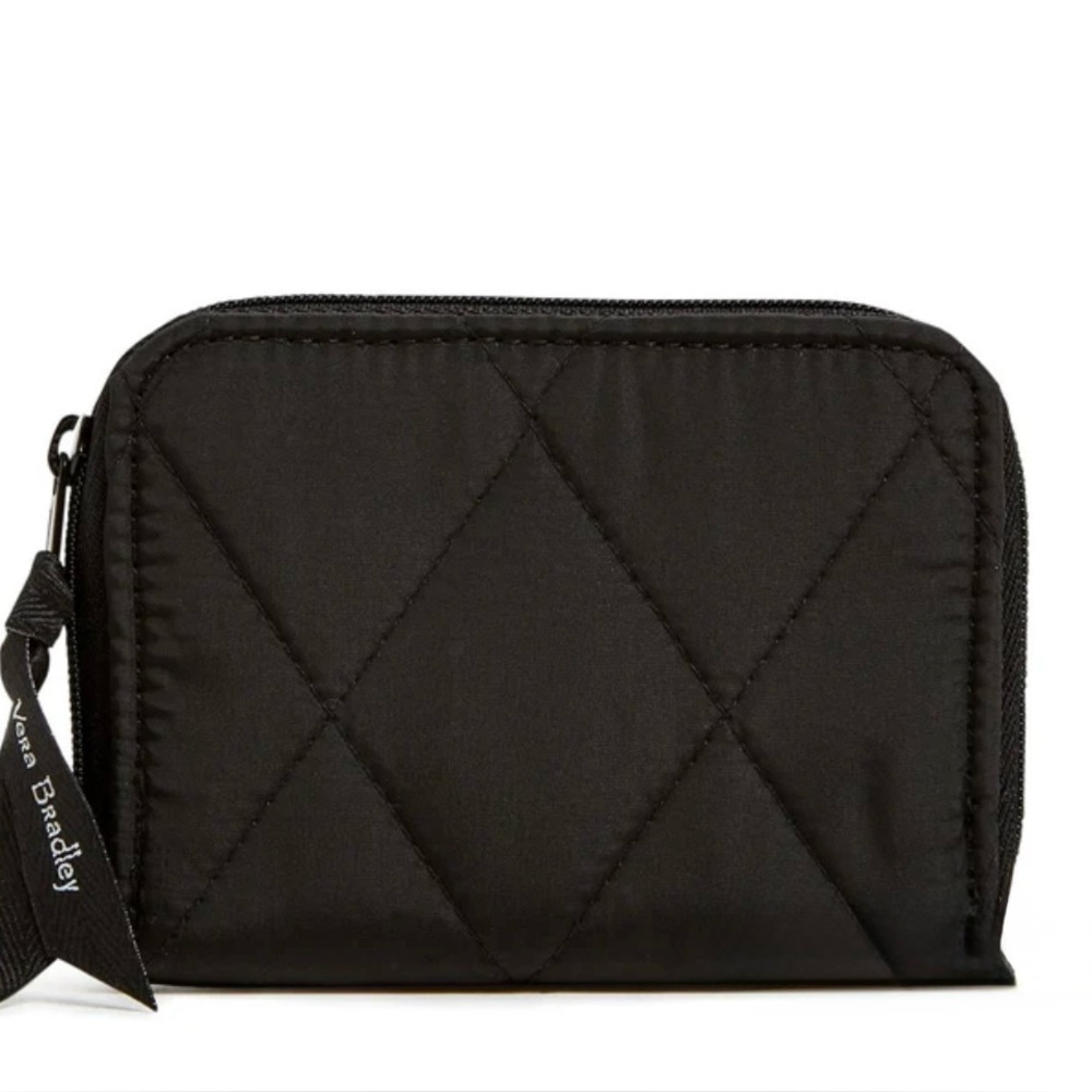Vera Bradley RFID Small Zip Around Wallet in Ultralight Black